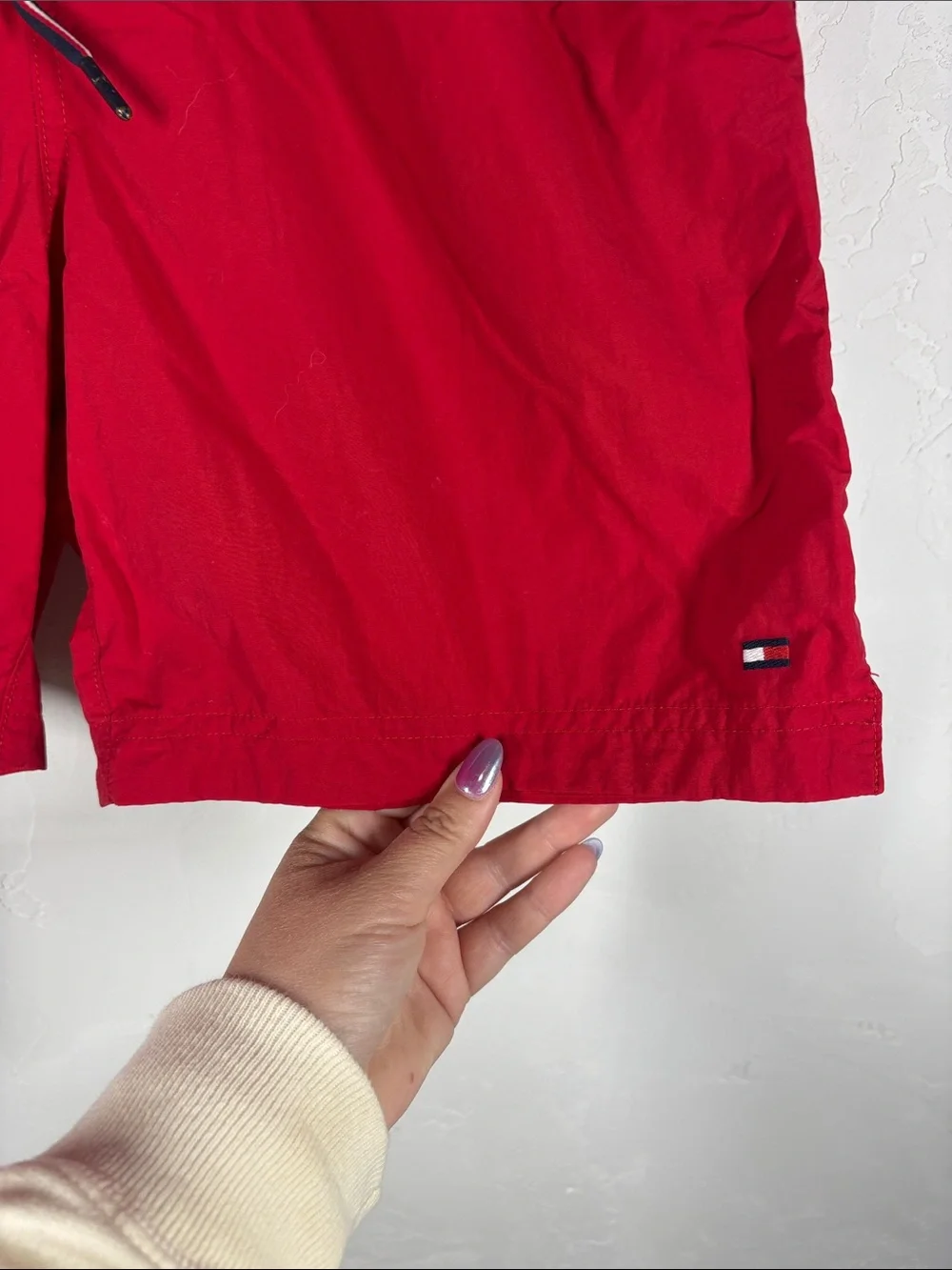 Tommy Hilfiger Bright Red Swim Shorts with Contrast Drawstring size small
